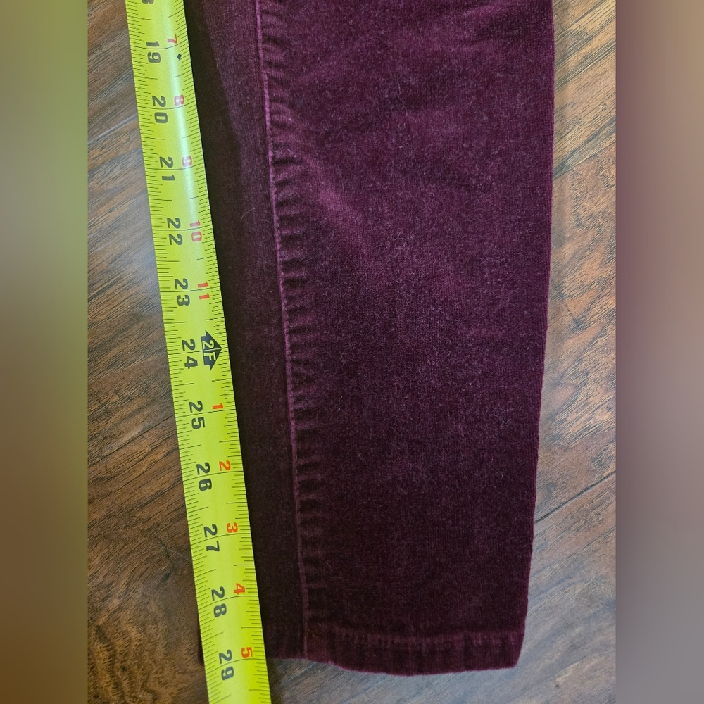 Kut From The Kloth Violet Purple Velvet Diana Skinny Pants Size 8 - Picture 9 of 9